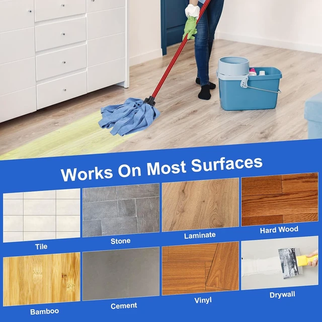 Alt view image 7 of 7 - Microfiber Mop Cloth Heads Replacements: One Mop Handle with Two Blue Microfiber Cloth Heads Compatible with All Standard US Threading Pole