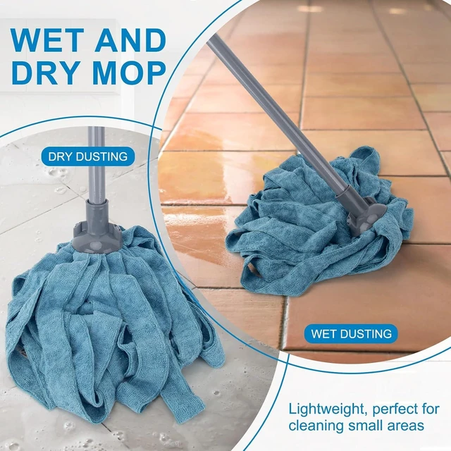 Main image of KeFanta Mops for Floor Cleaning,One Mop Handle with 2 Microfiber Cloth Head
String Wet Mop Replacement Refills Compatible with 0.8" Diameter Stick(1 Pole & 2 Heads)