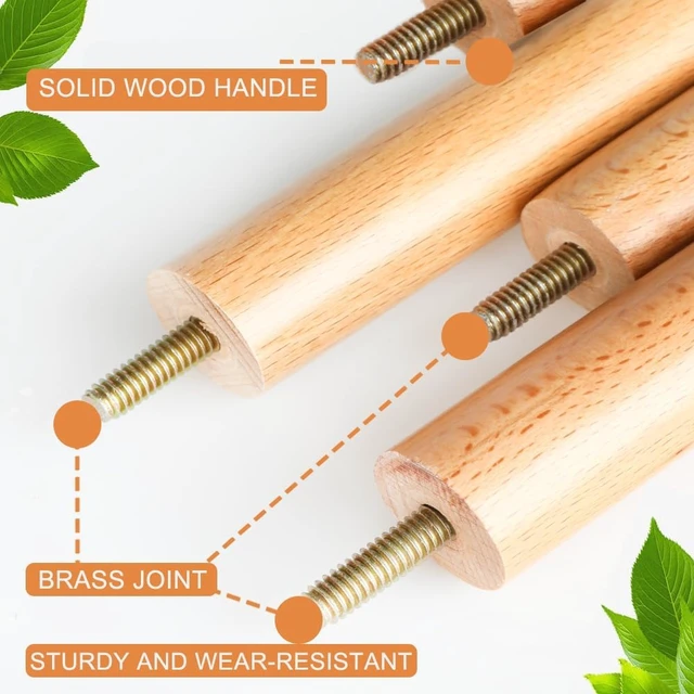 Alt view image 5 of 7 - Gloffer Indoor Wood Wool Broom,Ultra Soft Bristles Broom with Long Handle,Sweeping Kitchen Brooms for Home Cleaning,Floor,Office