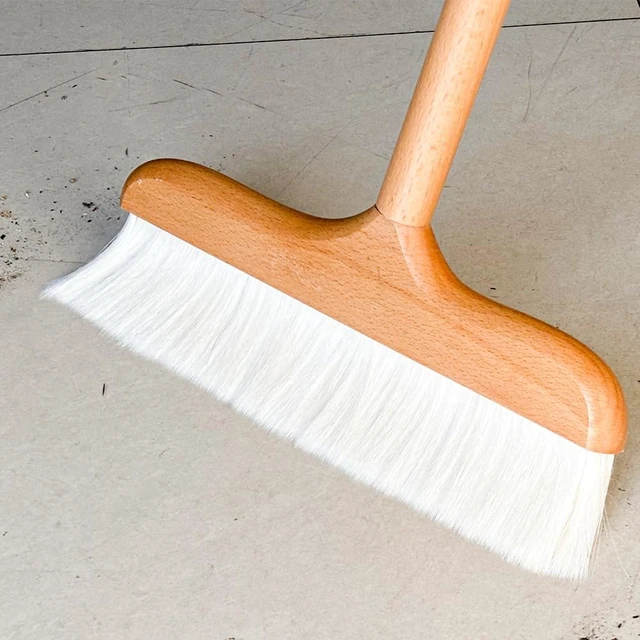 Alt view image 7 of 7 - Gloffer Indoor Wood Wool Broom,Ultra Soft Bristles Broom with Long Handle,Sweeping Kitchen Brooms for Home Cleaning,Floor,Office