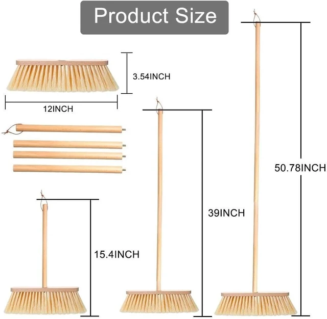 Main image of Wood Handle Household Broom - Heavy Duty PET Bristles for Pet Hair & Dust