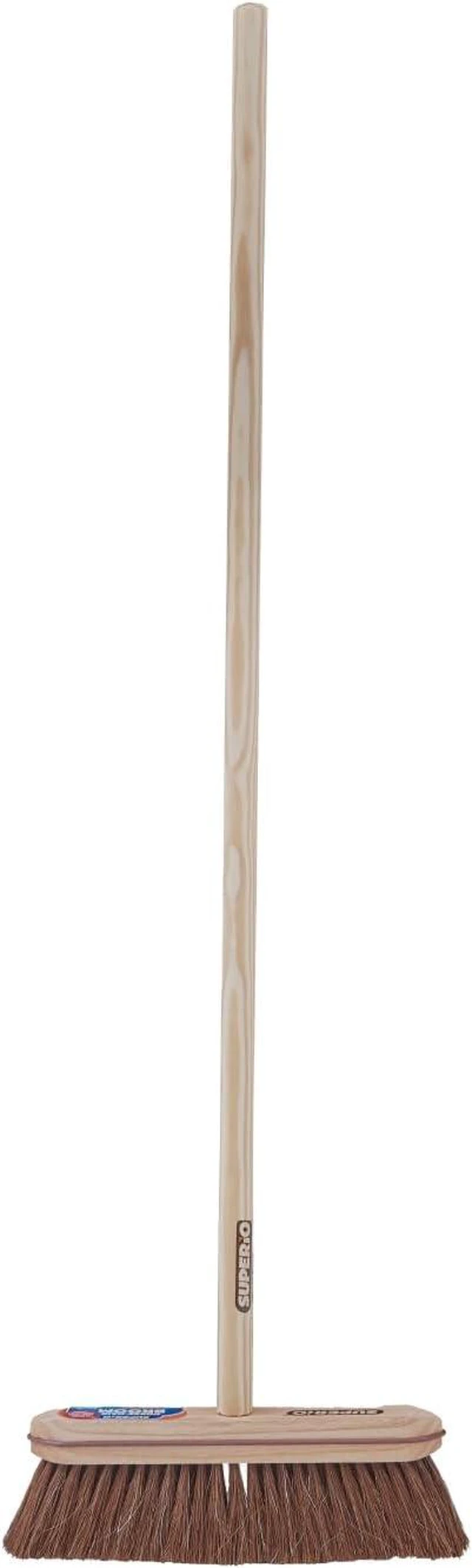 Main image of Superio Kitchen and Home Horsehair Broom With Wood Handle, Fine Premium Bristles - Heavy Duty Household Broom Easy Swiping Dust And Wisp Floors And Corners , 12" sweeping head
