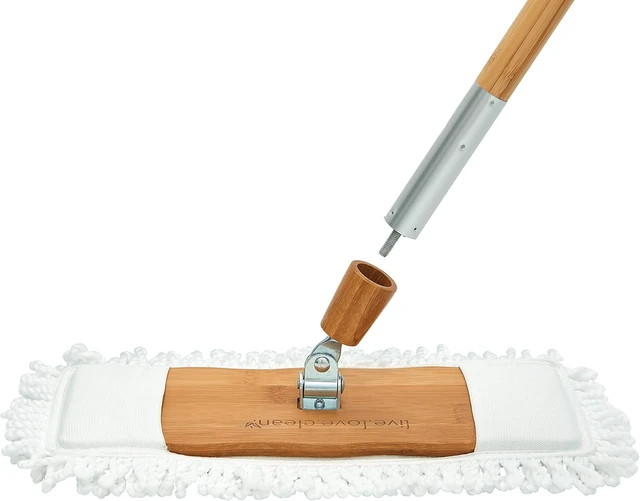 Alt view image 4 of 7 - Harper Live.Love.Clean. Bamboo 2-in-1 Smooth Surface Wet/Dry Dust Mop with (2) Washable Wraparound Pads for Cleaning Dust, Pet Hair & Fine Dry Dirt