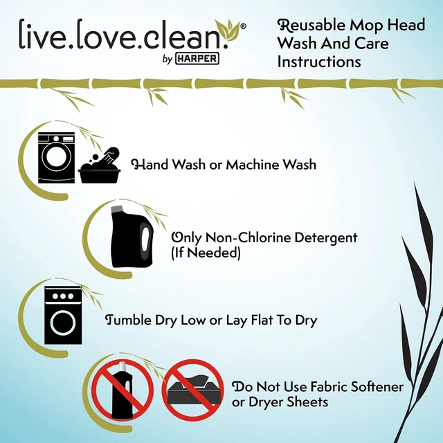Alt view image 3 of 7 - Harper Live.Love.Clean. Bamboo 2-in-1 Smooth Surface Wet/Dry Dust Mop with (2) Washable Wraparound Pads for Cleaning Dust, Pet Hair & Fine Dry Dirt