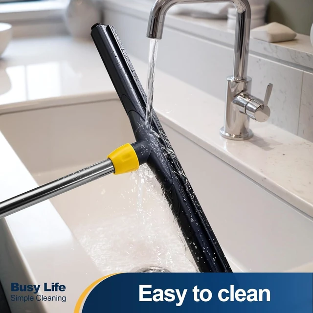 Alt view image 3 of 7 - Yocada Floor Squeegee Scrubber Adjustable Telescopic Pole Heavy Duty 54.3"
Household Broom EVA Foam Blade for Garage Courtyard Shower Bathroom Floor Marble Glass Tile Water Foam Cleaning