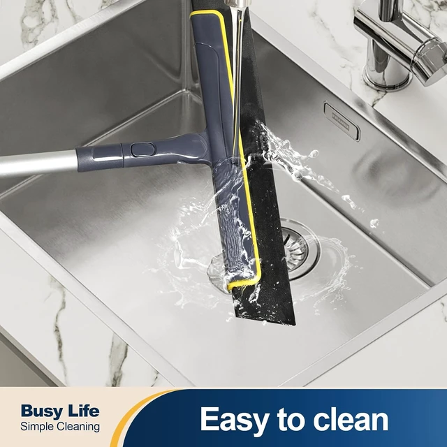 Alt view image 3 of 7 - Yocada Floor Squeegee Broom EVA Foam Blade Aluminum Pole
Shower Bathroom Kitchen Home Tile Pet Hair Fur Floor Marble Glass Window Water Foam Cleaning Anti Static