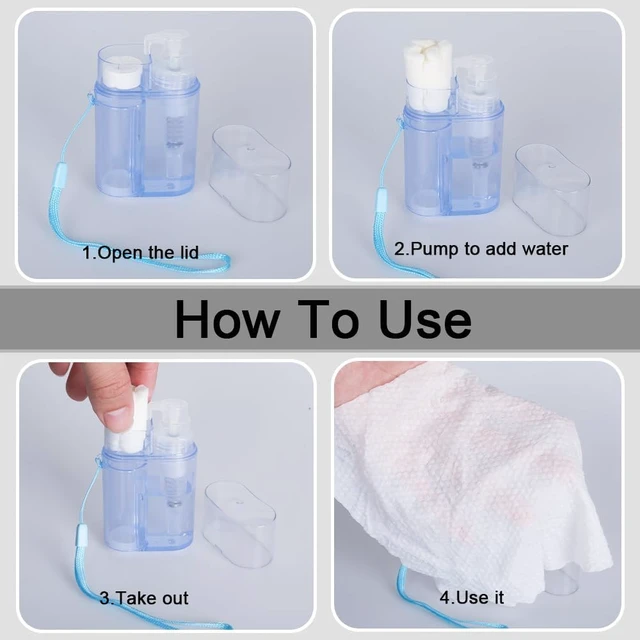 Alt view image 4 of 7 - Gloffer Compressed Towels,110PCS Compressed Face Towel with Carrying Case and Towel Dispenser,Disposable Portable Mini Tissue for Travel,Sport,Camping