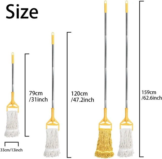 Alt view image 2 of 7 - Commercial Mop Wringer Bucket&Industrial Cotton Mop Set,2 Heads Long Handle
Mop Bucket on Wheels with Side Press 2Pcs Replacement String Mop Head Heavy Duty for Floor Cleaning