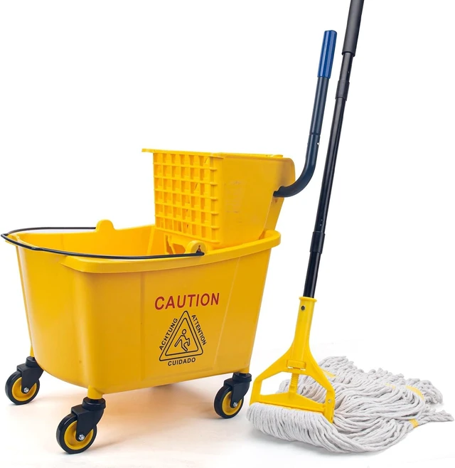 Main image of KeFanta 35 Quart Commercial Mop Bucket with Side Press Wringer on Wheels
Yellow,Heavy Duty Industrial Mop, for Floor Cleaning,Household,Business,Restaurants and Janitorial Use
