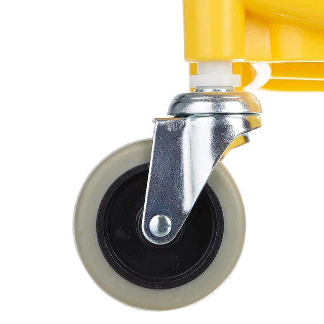 Alt view image 4 of 7 - Basics Commercial Side Press Wringer Floor Cleaning Mop Bucket on Wheels, 35-Quart, Yellow