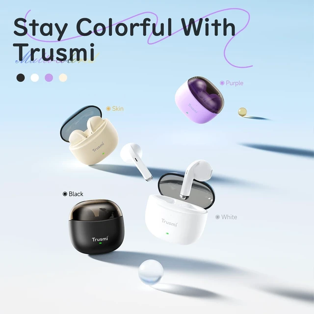 Alt view image 4 of 7 - Wireless Earbuds Bluetooth 5.4 Headphones, Semi-in-Ear Bluetooth Earbuds with Dual Mic for Clear Calls, Touch Control, Compact Charging Case for iPhone Android (White)