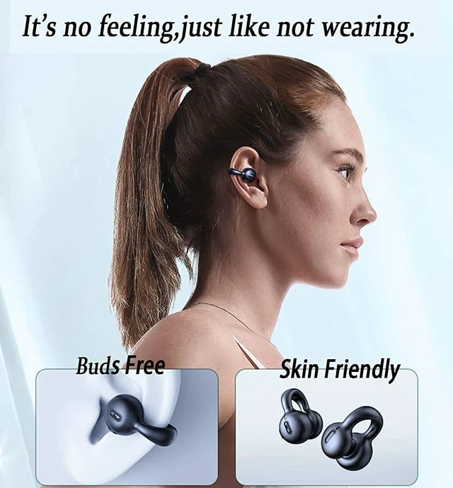Alt view image 5 of 7 - Wireless Headphones,Wireless Ear Clip Bone Conduction Earphones Bluetooth 5.3 for Android iOS Samsung,Small Open Ear Earbuds IPX7 Waterproof Mini Open Ear Headsets for Running Cycling Workout