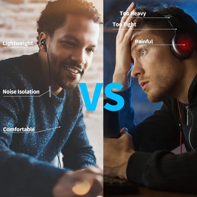 Alt view image 5 of 7 - USB Headphones with Mic for Laptop PC, 7.5ft Magnetic Wired Earbuds Black | Noise Isolation in-Ear Earphones with Mute Volume Control Stereo Bass for Dell/HP/Acer/Chromebook/Desktop