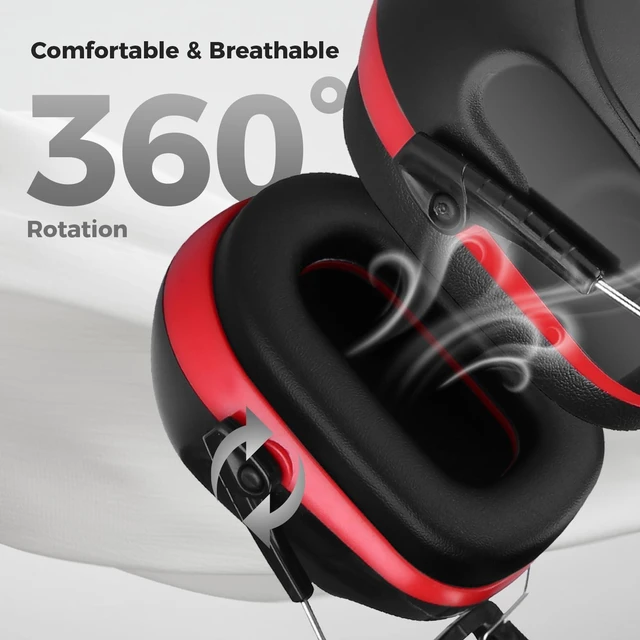 Alt view image 4 of 7 - Hearing Protection Ear Muffs SNR 33dB, Noise Cancelling Headphones | Adjustable NRR 28dB Noise Reduction Earmuffs for Adults & Kids, Shooting, Lawn Mowing, Studying, Autism Sensory Needs -Black