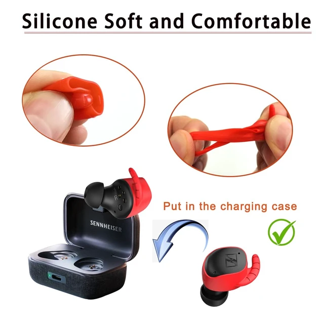 Alt view image 2 of 5 - Sport Ear Cover for Sennheiser Momentum True Wireless 3 Ear Hook Anti-Slip | 5 Pairs Replacement Ear Wing Accessories for Sennheiser Momentum 3 TWS