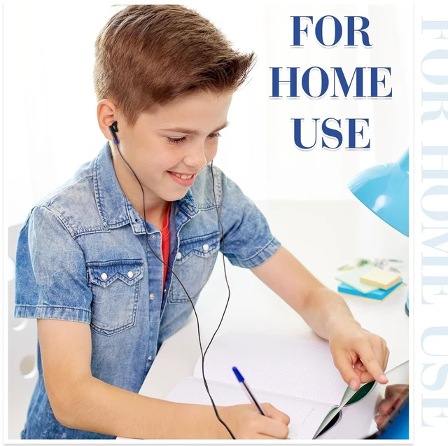 Alt view image 6 of 7 - 100 Pack Wired Earbuds Bulk for Classroom, No Mic 3.5mm, Dark Blue | Individually Bagged, Universal for Laptop Tablet, Budget Student Headphones for School Library Testing, Kids