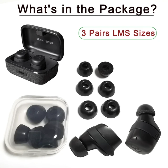 Alt view image 5 of 5 - Memory Foam Ear Tips for Sennheiser Momentum 4, 3, 2 & CX Series | 3 Pairs L/M/S, Secure Comfort Fit, Noise Isolating Replacement Earbud Accessories