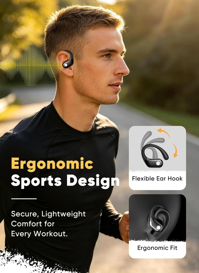 Alt view image 6 of 7 - Wireless Earbuds, Smart Touchscreen Ear Buds, ENC Clear Calls Bluetooth 5.4 | Sport Headphones with IP7 Waterproof, Bass Stereo Sound, 5 EQ Modes for Sports/Travel/Gym, PRO-TUNED 12MM DRIVERS