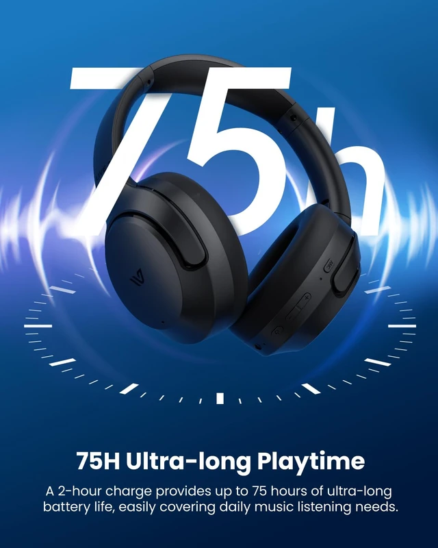 Alt view image 4 of 7 - Live 2 Hybrid Active Noise Cancelling Headphones, Over Ear Wireless | 75H Long Playtime, Bluetooth 6.0 Multipoint Connection, Deep Bass, Transparency Mode, Clear Calls, Comfortable, Travel, Black