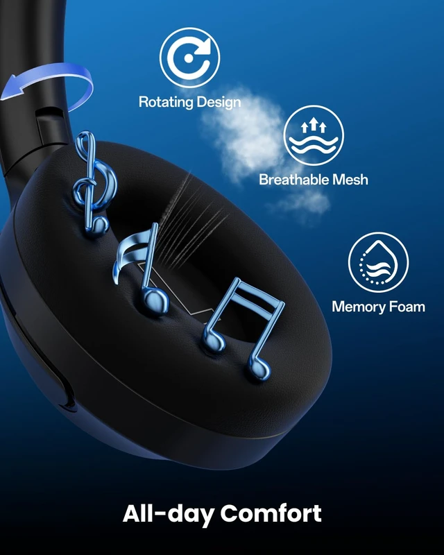 Alt view image 6 of 7 - Live 2 Hybrid Active Noise Cancelling Headphones, Over Ear Wireless | 75H Long Playtime, Bluetooth 6.0 Multipoint Connection, Deep Bass, Transparency Mode, Clear Calls, Comfortable, Travel, Black