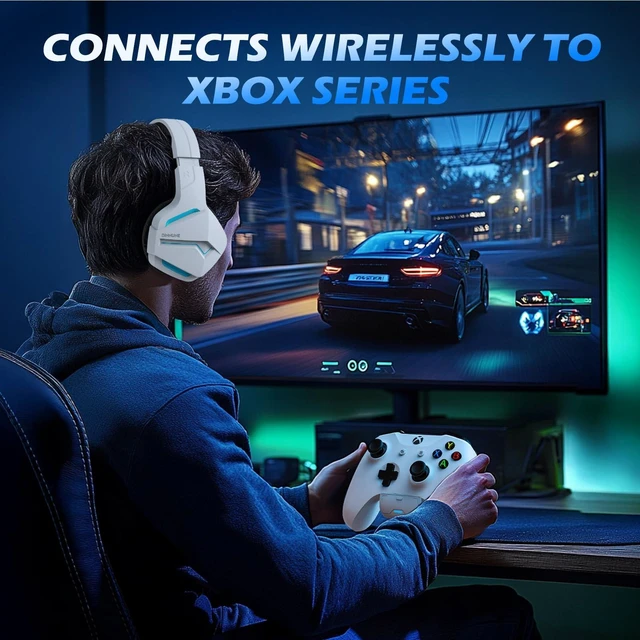 Alt view image 7 of 7 - Wireless Gaming Headset for Xbox Series X/S, Xbox One, PS5, 120H Ultra-Long Battery, Bluetooth 5.3 Gaming Headphones with Noise-Canceling Mic, Comfortable Over-Ear Headphones,White