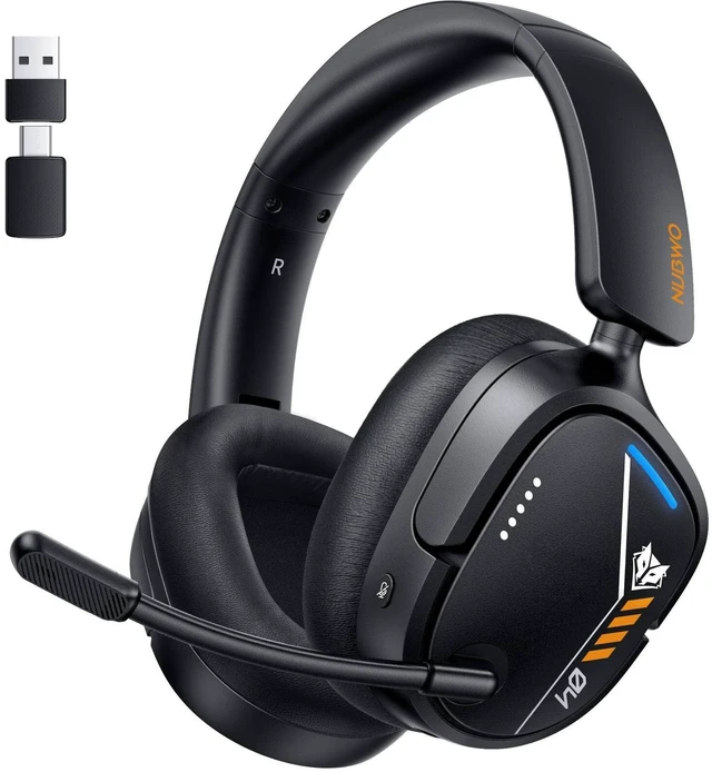 Main image of Wireless Gaming Headset for PS5, PS4, PC, 7.1 Surround Sound, Black | 2.4GHz USB & Type-C, 80Hr Battery, 270g, Foldable, Mic Monitoring, Compatible with Laptop, Mac, ideal for FPS, RPG