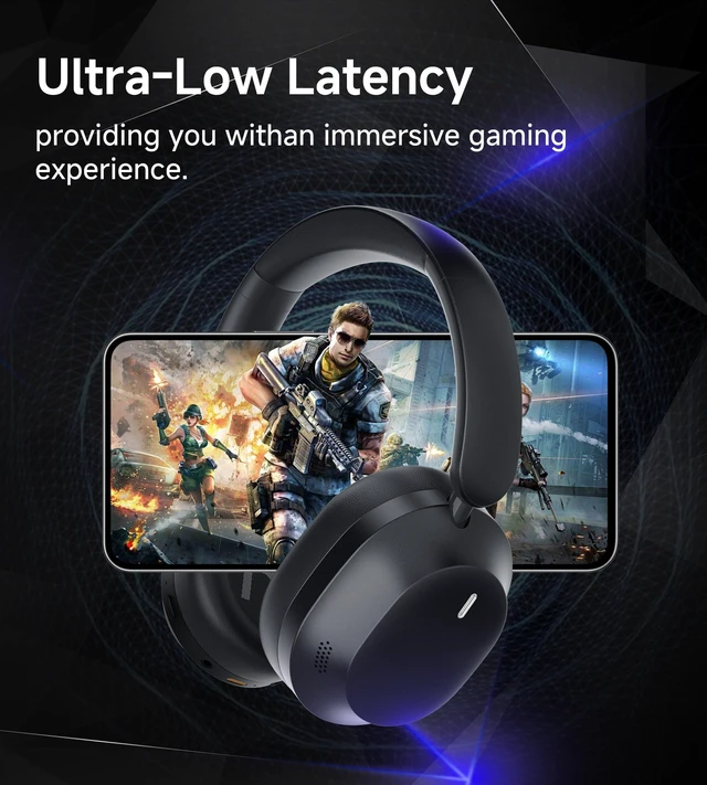 Alt view image 7 of 7 - Kinglucky B900 Hybrid Active Noise Cancelling Headphones, Wireless Over Ear Headphones, Bluetooth 5.4, Hi-Res Audio, Deep Bass, Comfortable Fit, with Mic, for Commuting, Travel, Home, Work, Black