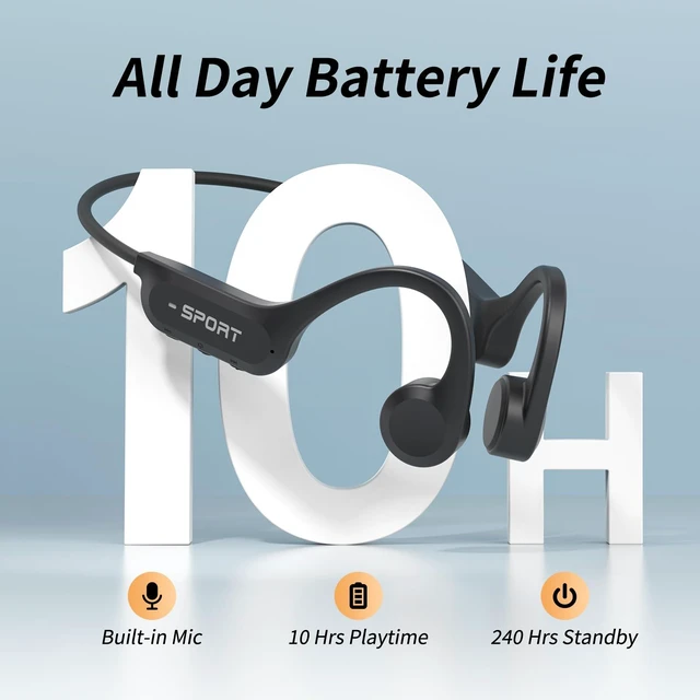 Alt view image 4 of 7 - Bone Conduction Headphones, 2026 Upgrade Open Ear Headphones with Mic, IPX7 Waterproof, Balanced Audio, 10H Playtime, Lightweight Sports Headphones for Running, Cycling, Walking