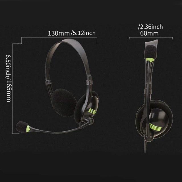 Alt view image 3 of 7 - USB Headset with Microphone, Lightweight PC Headphones for Business, Online Courses, Skype Chat, Call Center, Gaming, Noise Reduction