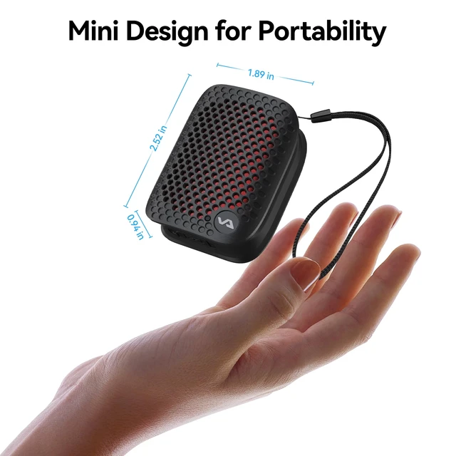 Alt view image 7 of 7 - Portable Bluetooth Speaker, Wearable Bluetooth Speaker with Built-in Mic (Non-Magnetic) Wireless Clip-On Small Speaker Bluetooth, IPX7 Waterproof, TWS, Hands-Free for Work/Cycling/Running, Black