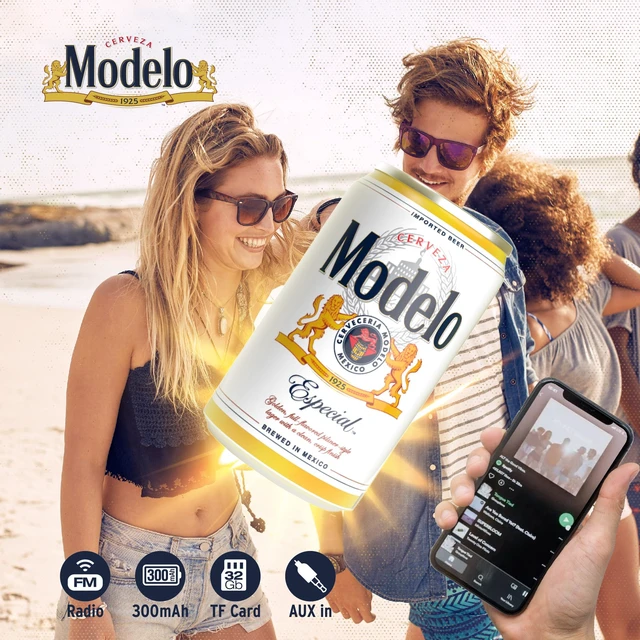 Alt view image 7 of 7 - Modelo Bluetooth Speaker - Portable Speaker Connect with Any Bluetooth Enabled Device - Wireless Speaker for Home, Outdoor and Travel (Can Shaped Bluetooth Speaker)
