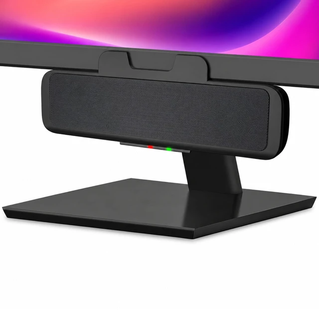 Main image of CA-2890 USB Speaker Bar, 10W, Clip-On Monitor Mount Design | Compact speaker bar for PC and Mac; Play and Pause Buttons; LED Status Light; Plug-and-Play