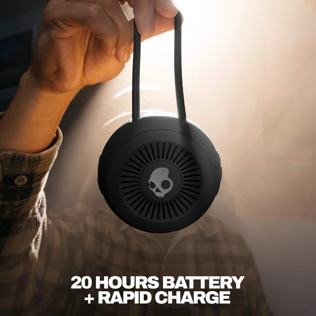Alt view image 3 of 7 - Skullcandy Session 360 Portable Lightweight Bluetooth Speaker - True Black | Waterproof, Dustproof, 20 Hours of Playtime, Built for Home, Outdoors, Party, Travel, Big Sound, iPhone Android Compatible