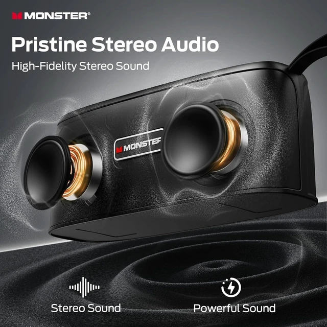 Alt view image 2 of 7 - Shock Portable Bluetooth Speaker, True Wireless Speaker, 30W Loud Stereo Sound, IPX6 Waterproof Speaker,17 Hours Playback,Outdoor Speakers for Home/Outdoors/Travel