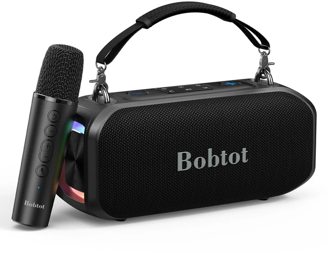 Main image of Portable Karaoke Speaker for Adults, Small Size Singing Machine | with Wireless Microphone, Bluetooth Speaker with Punchy Bass, Magic Sound Voice, LED Lights