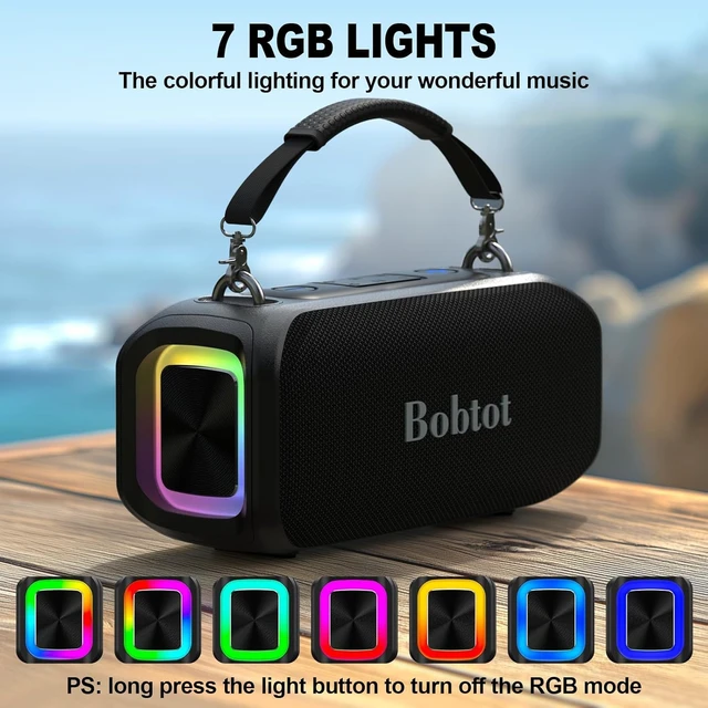 Alt view image 3 of 7 - Portable Karaoke Speaker for Adults, Small Size Singing Machine | with Wireless Microphone, Bluetooth Speaker with Punchy Bass, Magic Sound Voice, LED Lights