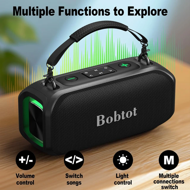 Alt view image 4 of 7 - Portable Karaoke Speaker for Adults, Small Size Singing Machine | with Wireless Microphone, Bluetooth Speaker with Punchy Bass, Magic Sound Voice, LED Lights
