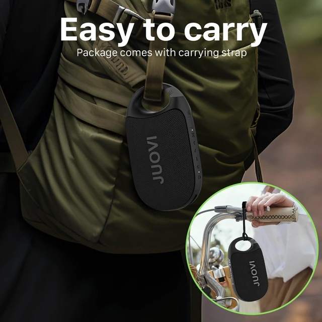Alt view image 2 of 7 - Clip Wireless Portable Bluetooth Speaker 24H Playtime | IP68 Waterproof & Dustproof, HD Sound, Integrated Carabiner, Mini Shower Speaker for Home Outdoor Travel