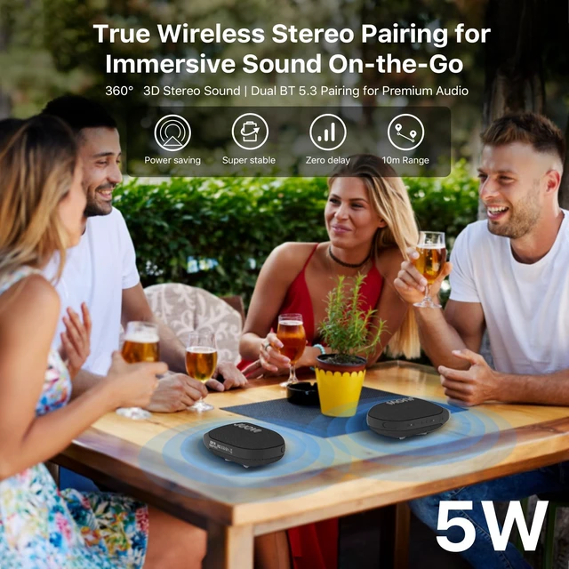 Alt view image 6 of 7 - Clip Wireless Portable Bluetooth Speaker 24H Playtime | IP68 Waterproof & Dustproof, HD Sound, Integrated Carabiner, Mini Shower Speaker for Home Outdoor Travel