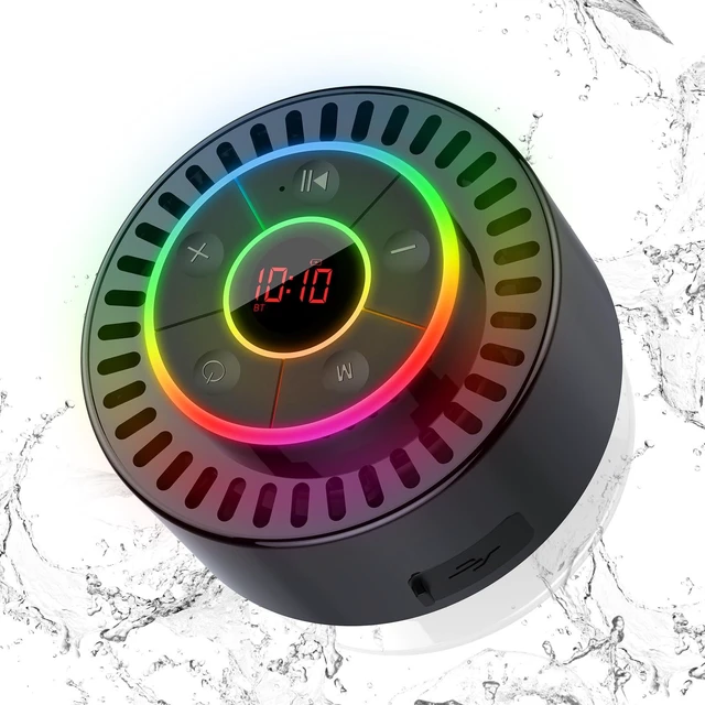 Main image of Portable Bluetooth Speaker, Crystal Clear Sound, Bluetooth 5.3 Wireless Speaker, TWS Pairing Shower Speaker, IPX7 Waterproof, 8H Playtime, Small Speakers for Party Outdoor Beach, Birthday Gift, Black