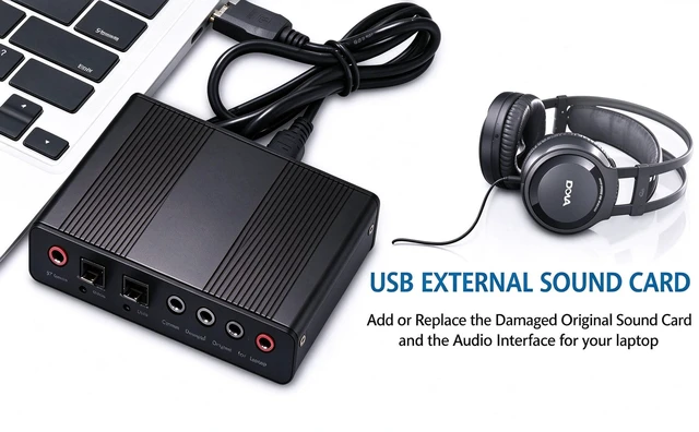 Alt view image 5 of 7 - Sound Card,Optimal Shop 6 Channel External Sound Card USB 2.0 External 5.1 Surround Sound Optical S/PDIF Audio Sound Card Adapter for PC Laptop Recording Compatible with Windows 10/8/7/ XP