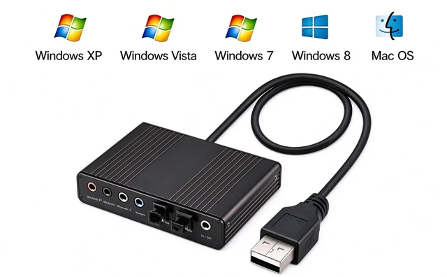 Alt view image 6 of 7 - Sound Card,Optimal Shop 6 Channel External Sound Card USB 2.0 External 5.1 Surround Sound Optical S/PDIF Audio Sound Card Adapter for PC Laptop Recording Compatible with Windows 10/8/7/ XP