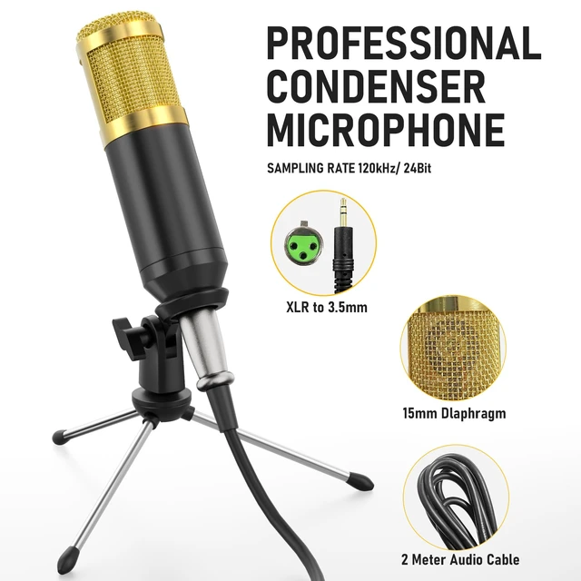 Alt view image 3 of 7 - F998 Podcast Equipment Bundle, Live Sound Card with BM-800 Mic | Studio Equipment Audio Mixer | Microphone w/ Tripod Stand| Voice Changer | For Singing, Gaming, Live Streaming YouTube Tiktok