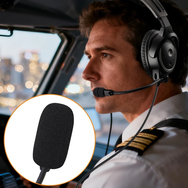 Alt view image 6 of 7 - Mic Cover for Bose Aviation (A20/A30/X A10) - Black