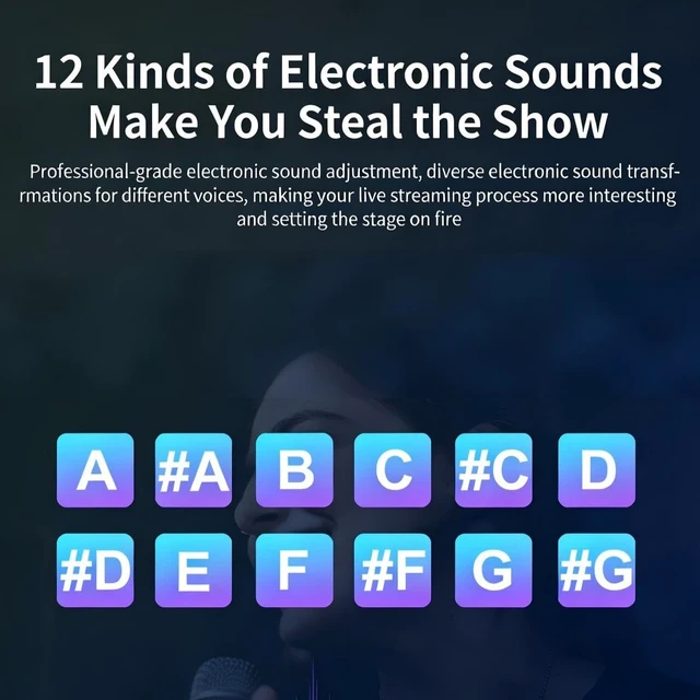 Alt view image 6 of 7 - J50 Portable Live Sound Card with Noise Reduction, 5 Voice Changers & 12 Sound Effects - One-CClick Plug & Play Audio Mixer for Live Streaming, Karaoke & Recording