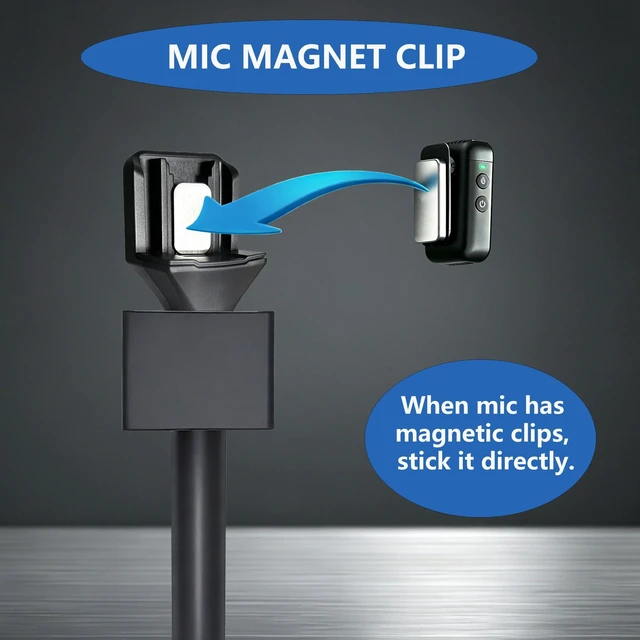 Alt view image 4 of 7 - Microphone Holder for DJI Mic Mini/2/3, Universal Mic Mini Accessories for RØDE and All Wireless Mini Microphone, Magnetic Microphone Handle for Vlog, TIK Tok, Interview, Reports, Podcast