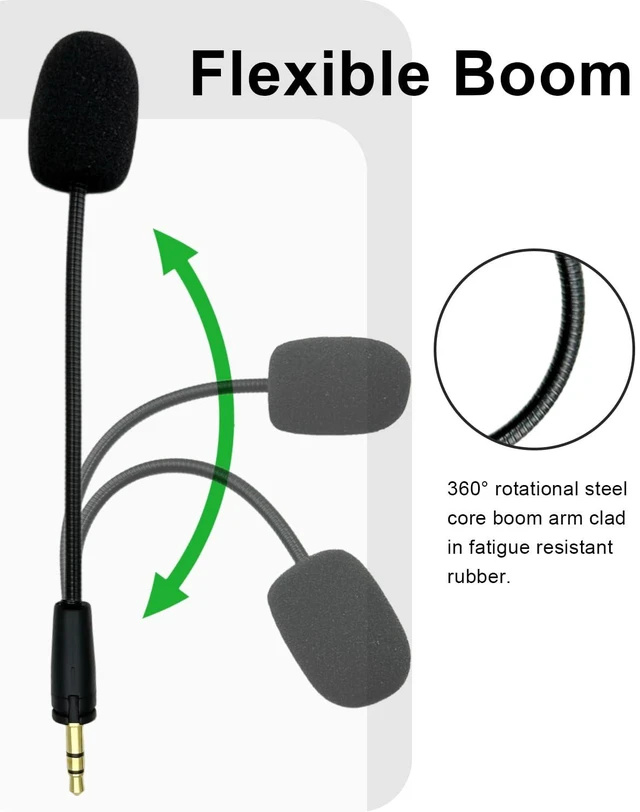 Alt view image 2 of 7 - Replacement Microphone for Turtle Beach Ear Force XO Three XO Four Stealth Recon 150 50 50X 50P 60P Xbox One 400 420x 450 500p 520 Gaming Headsets Boom Mic for PS5 PC, 3.5 mm Jack