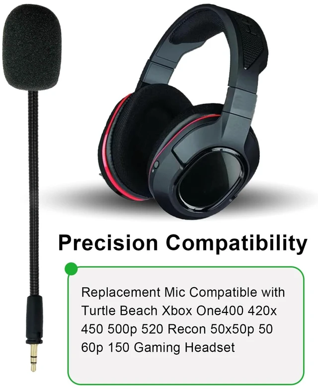 Alt view image 4 of 7 - Replacement Microphone for Turtle Beach Ear Force XO Three XO Four Stealth Recon 150 50 50X 50P 60P Xbox One 400 420x 450 500p 520 Gaming Headsets Boom Mic for PS5 PC, 3.5 mm Jack