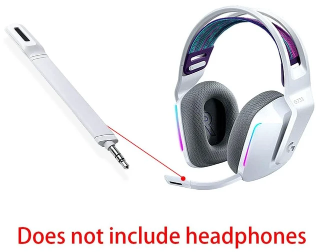 Alt view image 4 of 4 - Mic Replacement Crystal Sound Noise Isolation Microphone Compatible for Logit G733 Lightspeed RGB Gaming Headset (White)