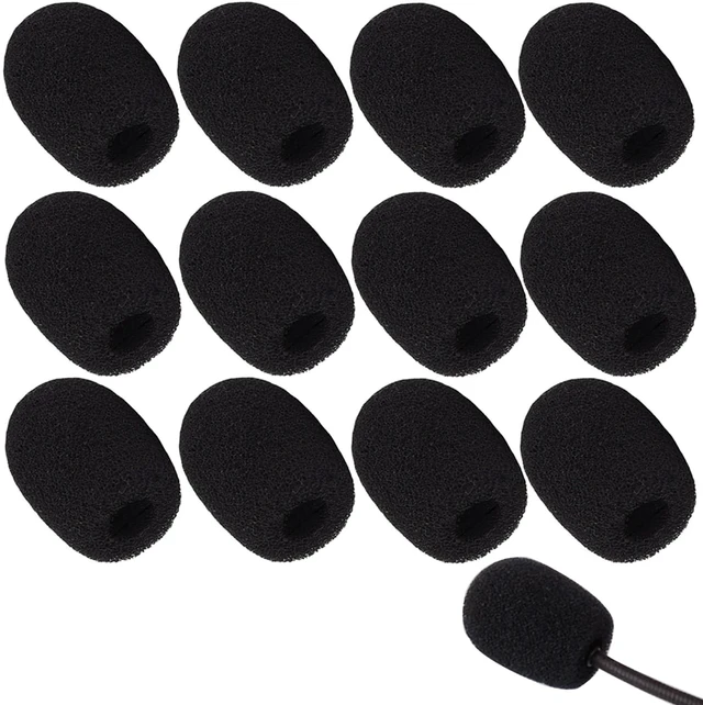 Main image of 12 Pack Microphone Covers Foam, Noise Reduction Mic Cover, for Lapel and Headset Microphones Windscreen